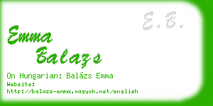 emma balazs business card